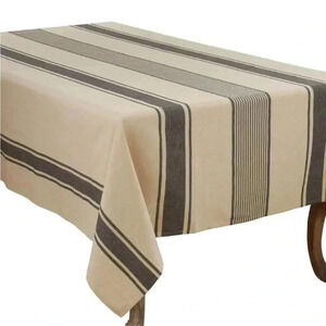 NWT Saro Lifestyle Banded Design Farmhouse
Tablecloth, Natural, 65" x 104"